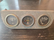 Vintage Stewart Warner 3 Gauge Cluster Panel Dash Oil Pressure Amps Temp