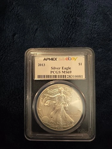 2013 1 oz .999 $1 Fine Silver American Eagle PCGS MS69 APMEX/Ebay Colaboration