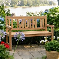 Massivholz Gartenbank Empire Teak Moin - 120Cm - Natur - Teakholz - Wetterfest