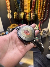 Handcrafted Islamic Key Holder – Engraved Metal & Natural Agate Stone