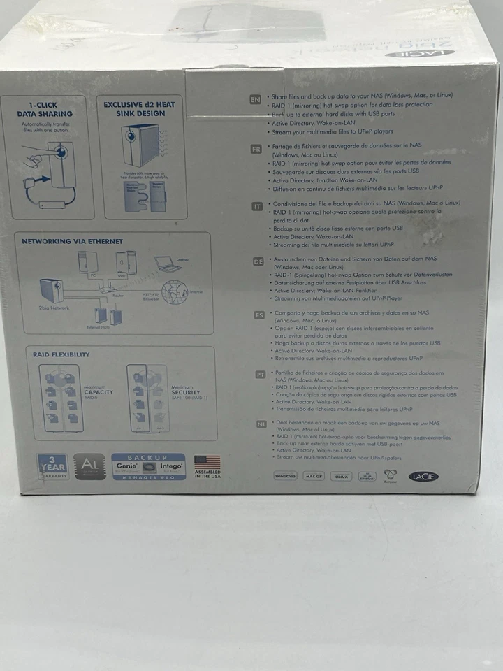 LaCie 2big 2TB External HDD Network Professional 2Bay RAID Gigabit Ethernet - Image 3 of 4