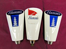 3 vintage HAMMS beer tap handles - empty flag on back