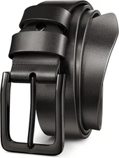 Mens Black Dress Belt,Genuine Casual Leather waist size 31-34"/34-37"/37-40"