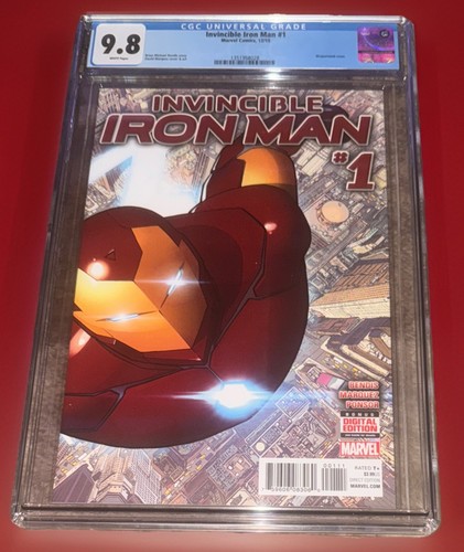 INVINCIBLE IRON MAN #1 CGC 9.8, 2015, WRAPAROUND COVER