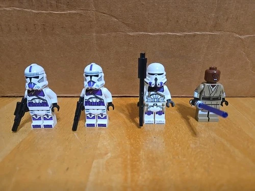 187th Clone Trooper, Mace Windu LOT of 4 LEGO Star Wars Minifigure SW1206 SW1207