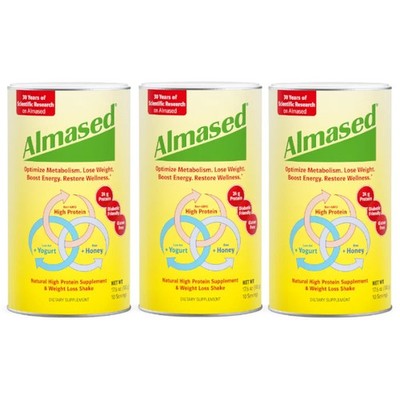Almased Metabolic Support Powder 17.6 oz Pack of 3 Weight Management Shake 3Pk
