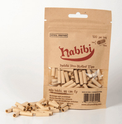 100 Pre-Rolled Paper Tips, Unrefined, Raw Filters, Ø5mm