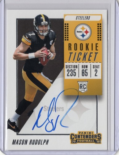 MASON RUDOLPH 2018 Contenders AUTOGRAPH #125B PITTSBURGH STEELERS Oklahoma State - 第 1/2 張圖片