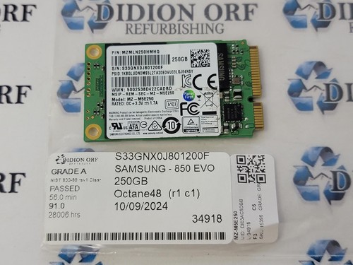 SAMSUNG 250GB mSATA SSD MZ-M5E250, Grade A, SKU 15396