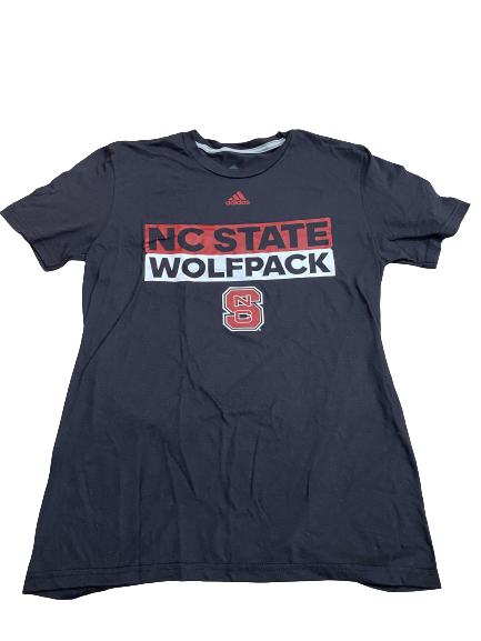 Adidas NCAA NC State Go-To Tee in Black and Red DA8246
