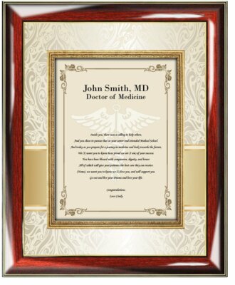Medical School Graduation Picture Frame Gift