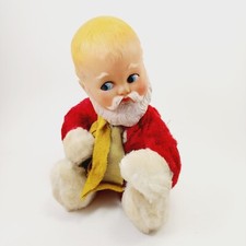 Vintage 1950's Knickerbocker Baby Santa Claus Rubber Face Plush Christmas Doll 
