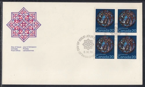 Canada Scott 699 Blk 4 FDC - Christmas 1976