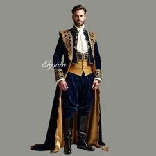 History Suits Groom's Wedding Court Suit Venetian Costume for Cosplay & Events