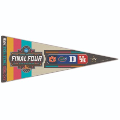 2025 Final Four Duke Florida and Houston Auburn 4 Team 12x30 Premium Pennant