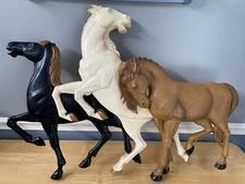 1973 BURWOOD Company 500 large wall hanging sculpture display 3 running HORSES