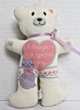 Baby's Plush Toy or Ornament: "A daughter is a special joy" in Heart With Cat