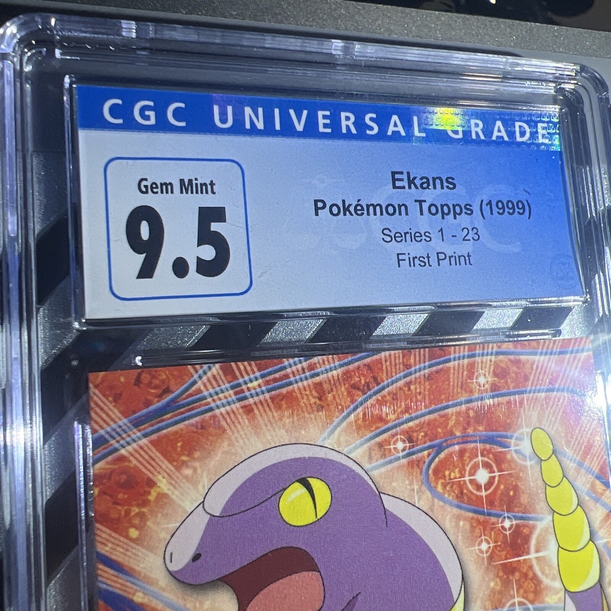 🔥CGC 9.5 1st Print 🔥1999 Topps Ekans 23 Pokemon TV Gem Mint Blue