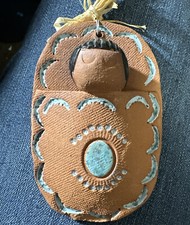 South western pottery baby papoose signed  