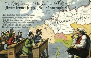 一战漫画德国教训 新地理 1915 地图明信片 Ebay