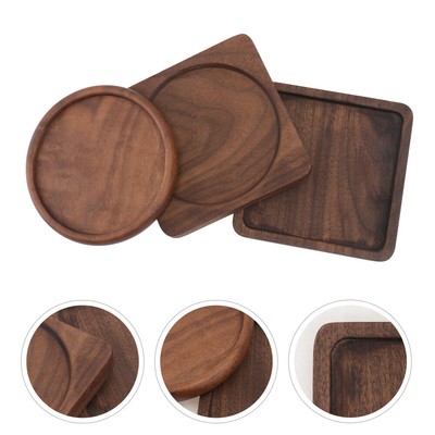 3 Pcs Bar Tools Unfinished Wood Beverage Coasters Coffee Cup Mat