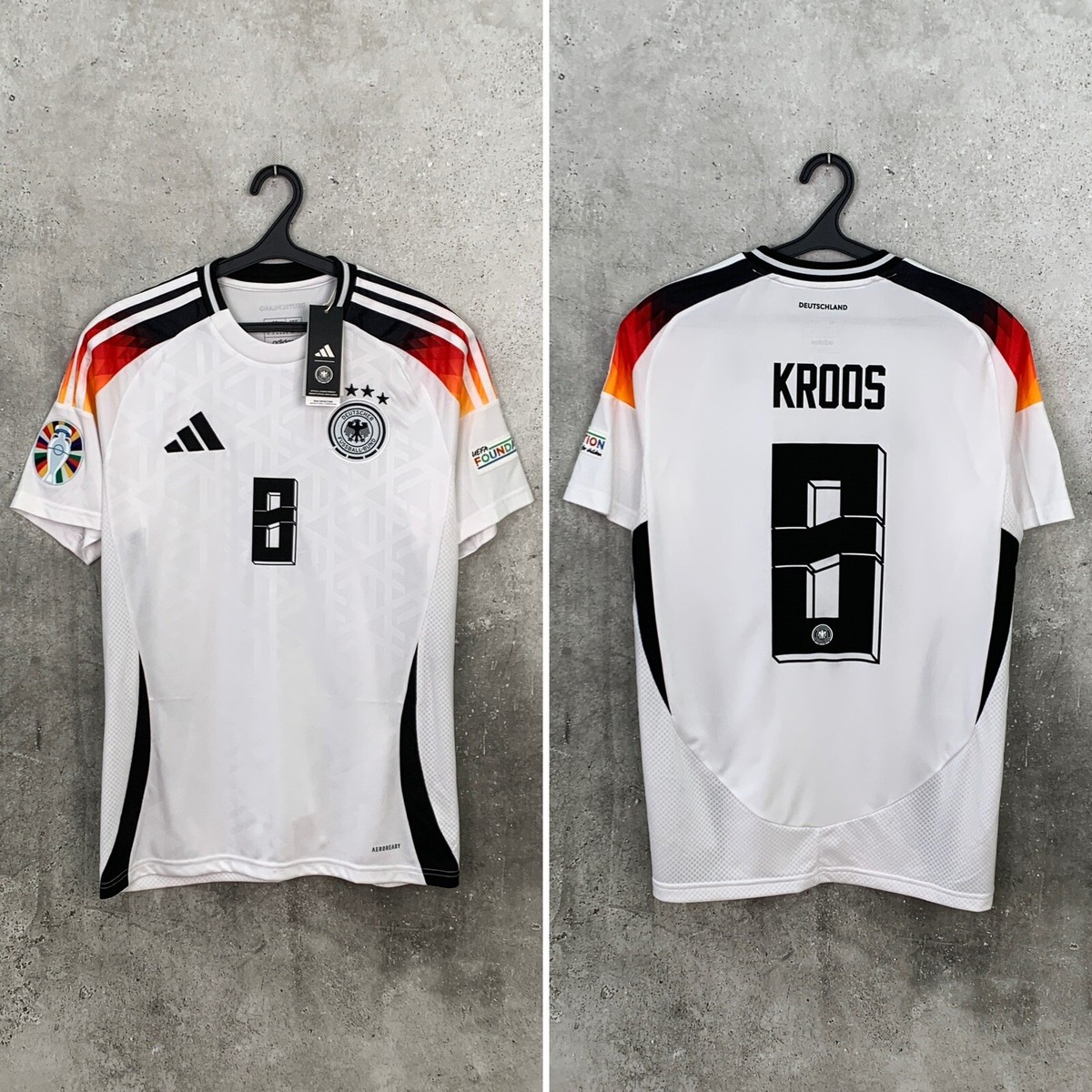 GERMANY 2024 HOME FOOTBALL SHIRT #8 KROOS ADIDAS NATIONAL TEAM 