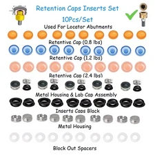 10Pcs Overdenture Dental Locator Abutments Retention Caps For Implant Inserts