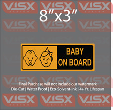 Baby On Board Bumper Sticker Funny tailgate meme prank USA kids Girl Boy