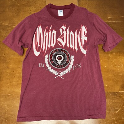 Vintage Ohio State Buckeyes Shirt Mens Large Red Short Sleeve 90s USA Belton
