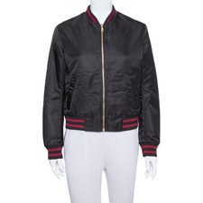 Kenzo Black Synthetic Tiger Embroidered Bomber Jacket M