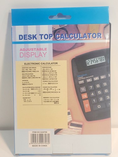 8-Digit Large Desktop Calculator with Adjustable Display Square - Picture 3 of 3