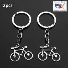 2pcs Metal Bike Bicycle Cycling Riding Keychain Keyring Keyfob Key Chain Gift