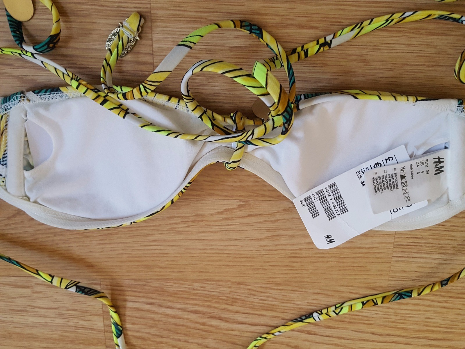 BNWT NEW H&M BANANA LEAF LEAVES GREEN YELLOW TROPICAL BIKINI SIZE 8 SOLD OUT S image 7