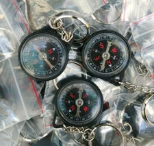 (10 PCS) Mini Compass with Chain Ring - USA Seller
