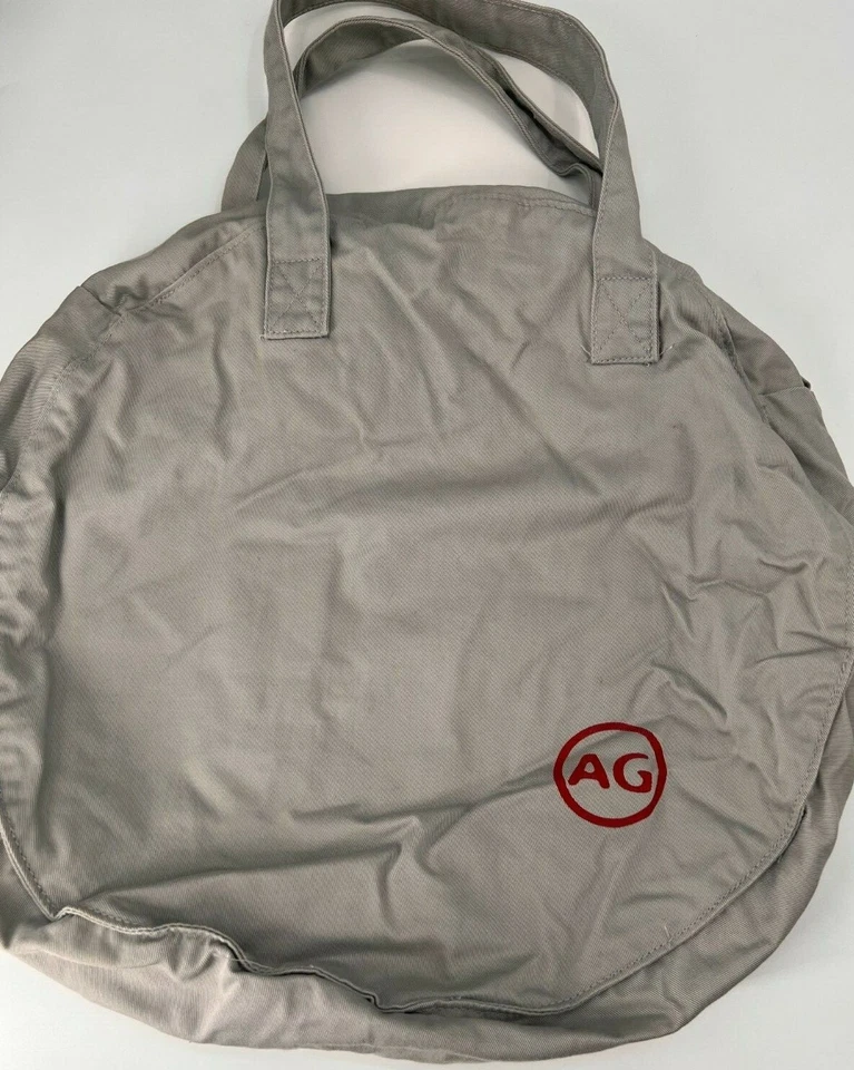 Bolso de Mano AG Adriano Goldschmied Project Lona Logo Redondo Raro Algodón Gris Foto 2 de 4