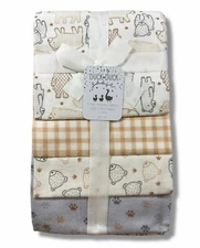 RECEIVING X4 - DUCK DUCK BOYS 243- BEAR BROWN - BLANKETS COTTON 4 PACK BABY