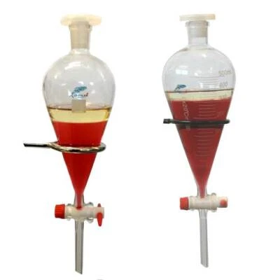 JOANLAB Scheidetrichter Trenntrichter aus Glas -PTFE-Hahn, Vol: 125ml/250ml/500ml/1000ml
