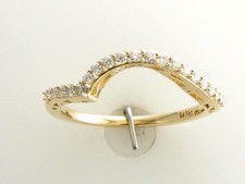 Le Vian 14K Yellow Gold Band Ring Curve Pavé White Diamonds Jewelry for Women