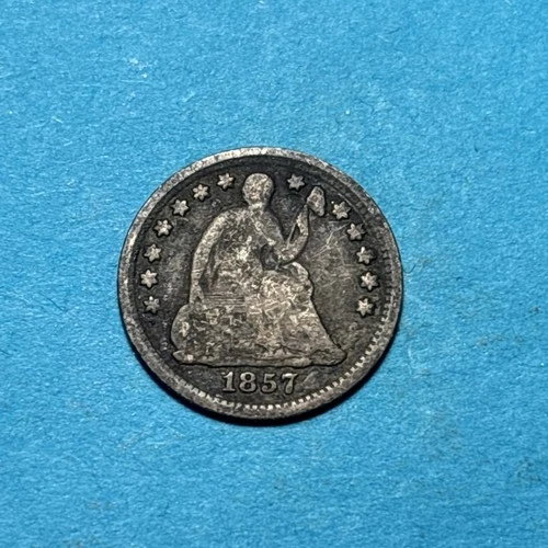 (1) Beautiful Toned Antique 1857-P Seated Liberty Half Dime VG-VERY GOOD