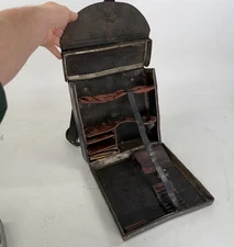German WW2 Leather Metal Hinged Medical / Map Kit Bag Pouch Field Gear Pouch
