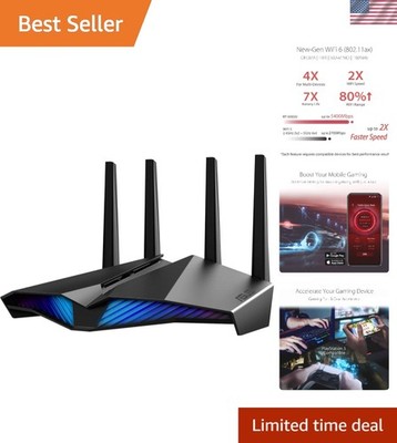 RT-AX82U AX5400 Dual-Band WiFi 6 Gaming Router, Game Acceleration, Mesh Suppo...