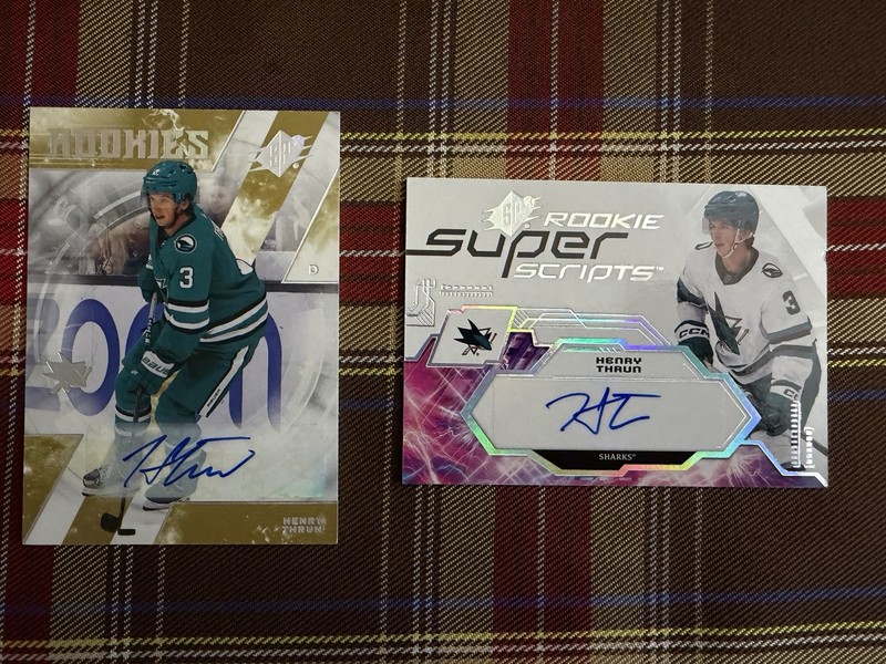 2023-24 Upper Deck Hockey Henry Thrun 2 Card Auto Lot