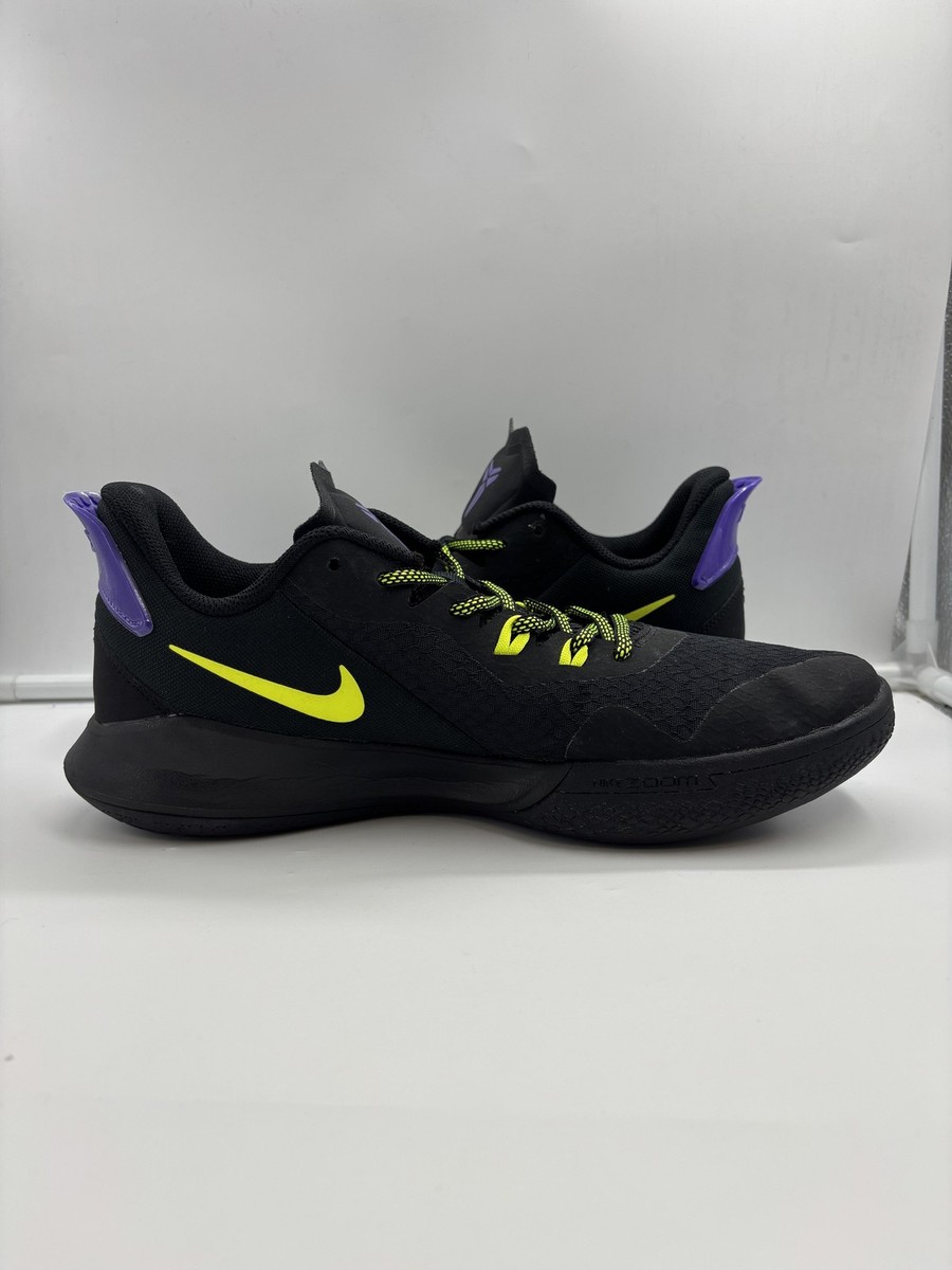 Nike Mamba Fury Shoes Mens Size 9.5 Black Volt Purple Basketball