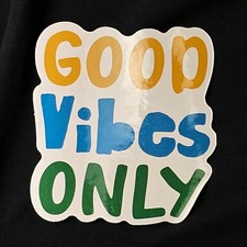 Good Vibes Only Watercolor Sticker Positive Vibes Bold Typography Vinyl Decal