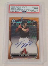 TOMMY TROY 2023 Bowman 1st ORANGE WAVE Auto /25💎PSA 9💎Arizona RC📈📈🔥HOT🔥