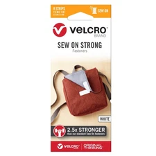 VELCRO(R) Brand Sew On Strong Tape 2.5"X1" 8/Pkg-White