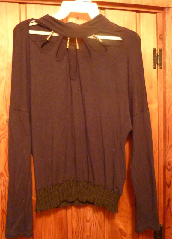 ROBERTO CAVALLI BLACK OPEN CUT VINTAGE TOP
