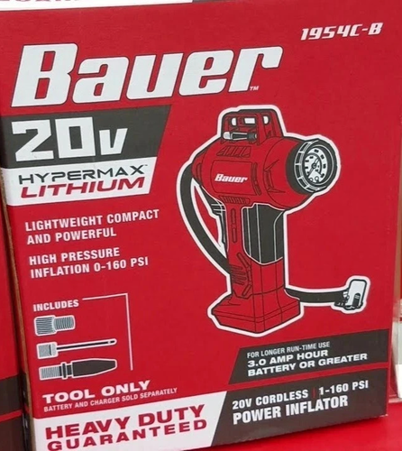 Hypermax NEW*BAUER 20V Hypermax Cordless 0-160 PSI Power Inflator Pump TOOL ONLY ...