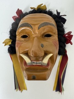 ROTTWEILER FASNET CARVED GREAT WOODEN MASK LARVA SIGNED W.Sch.69