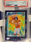 2024 Panini Donruss Optic Rated Rookie Bo Nix #209 Purple Shock Prizm RC PSA 10